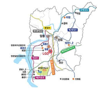 파주시 산업단지 분포도