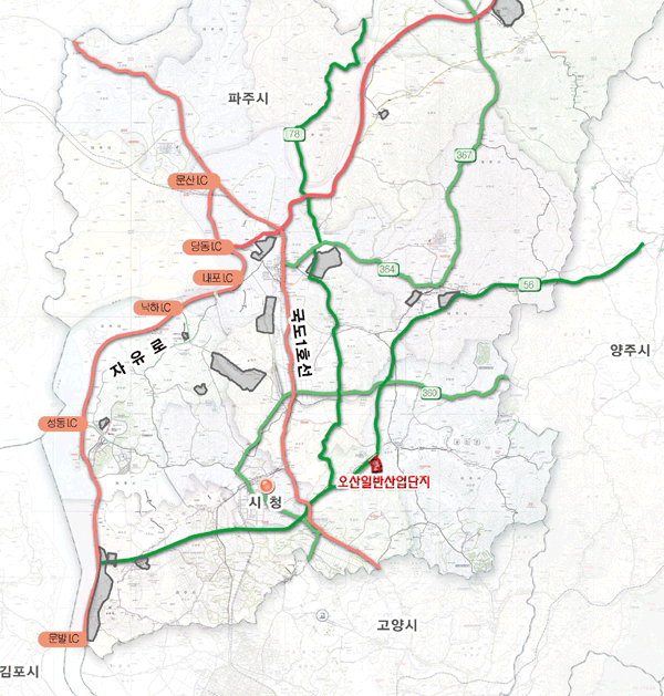 오산일반산업단지 위치도