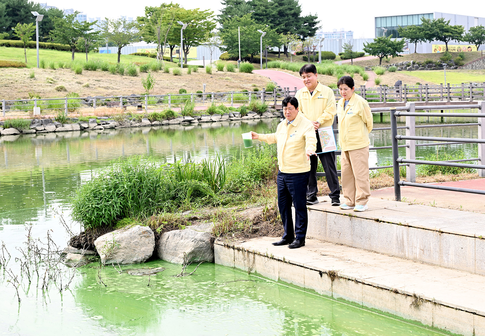운정호수공원 녹조 발생 현장확인 