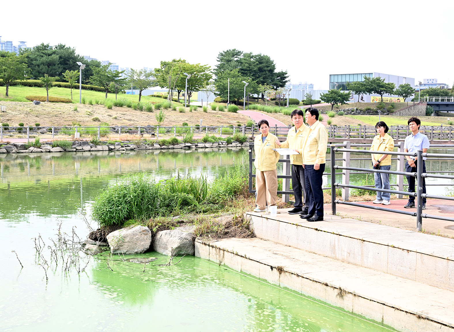 운정호수공원 녹조 발생 현장확인 