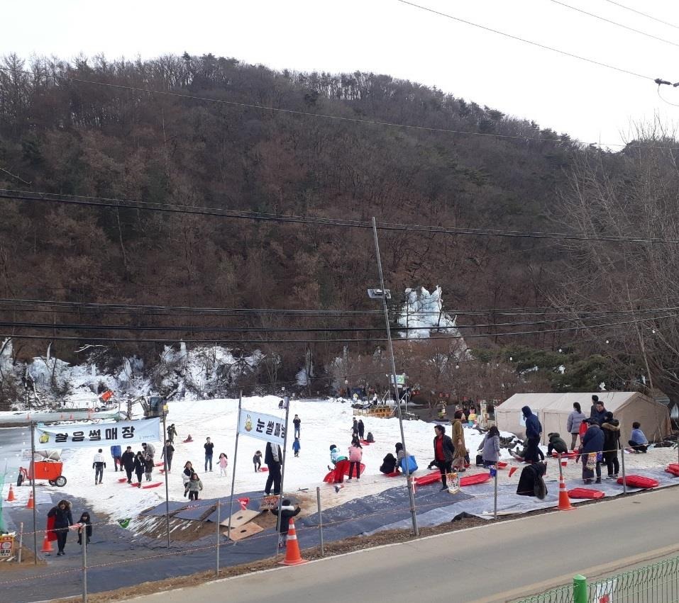 눈내리는 초리골 전경