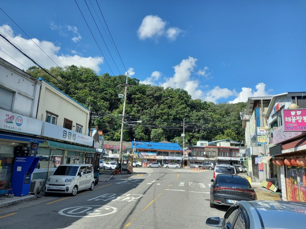 용주골 삼거리 전경