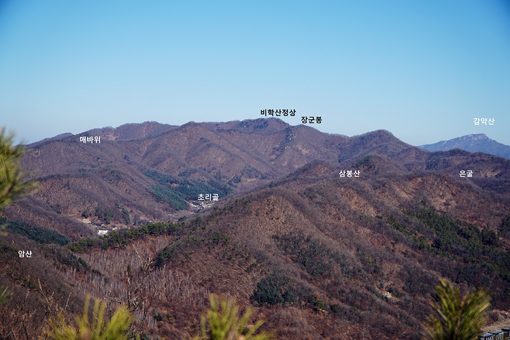 자웅산에서 바라본 비학산