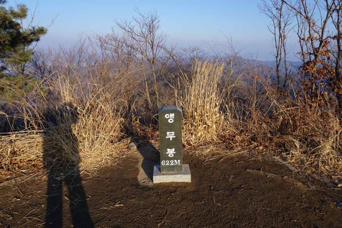 앵무봉 정상에 있는 표지석